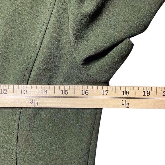 NWT Karl Lagerfeld Paris Short Puff-Sleeve Scuba Crepe Dress Size 8 Olive Green - Picture 13 of 16